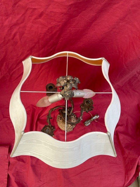 Lampe Bougeoir 3 Feux En Bronze De Style Louis XV