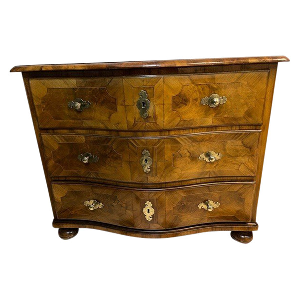 Alsatian Commode Curved XVIII Eme Marquetry