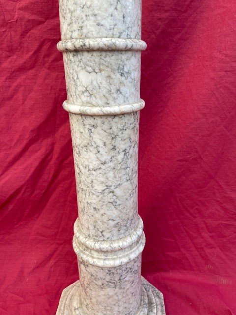 Old Marble 19th Century Bolster Column