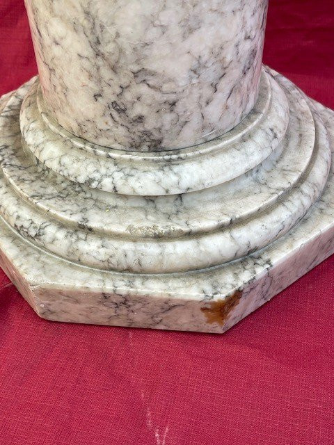 Old Marble 19th Century Bolster Column