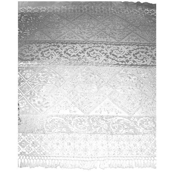 Large Luxeuil and Richelieu lace curtain, 19th century