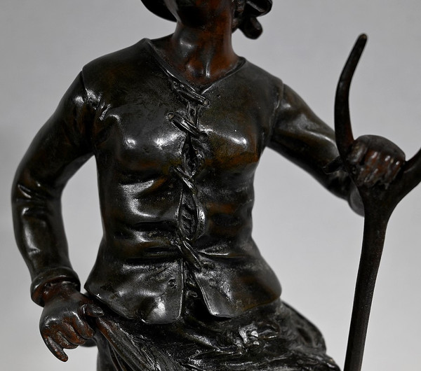 Importante Spelter "End of Day", da F. Moreau - Inizio XX Secolo