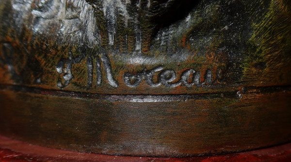 Importante Spelter "End of Day", da F. Moreau - Inizio XX Secolo
