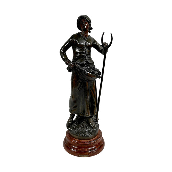 Importante Spelter "End of Day", da F. Moreau - Inizio XX Secolo