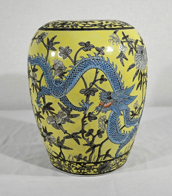 Vaso con Due Draghi, Porcellana Cinese, Dinastia Qing - XIX Secolo