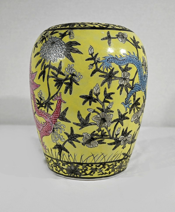 Vaso con Due Draghi, Porcellana Cinese, Dinastia Qing - XIX Secolo