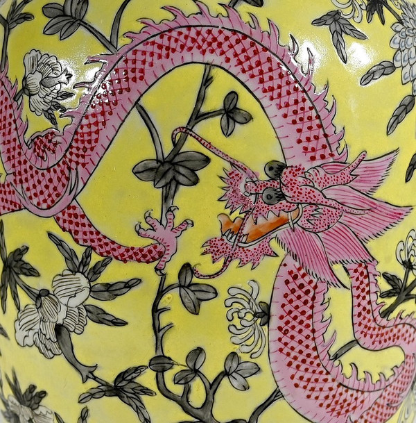 Vaso con Due Draghi, Porcellana Cinese, Dinastia Qing - XIX Secolo