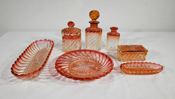 Ensemble de Toilette « Bambou Tors » en Cristal de Baccarat - Fin XIXe
