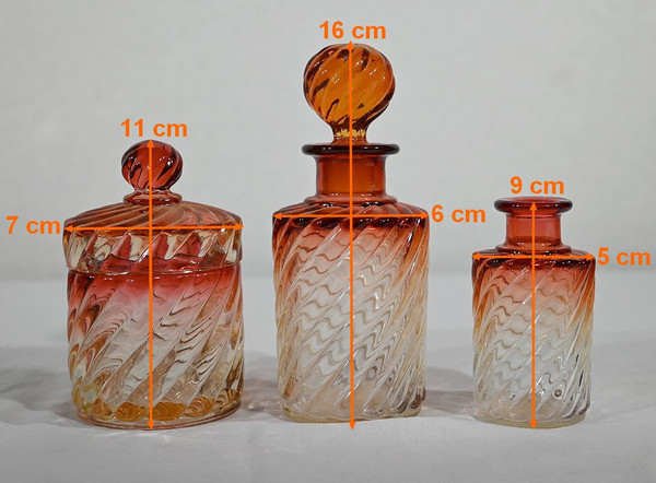 Ensemble de Toilette « Bambou Tors » en Cristal de Baccarat - Fin XIXe