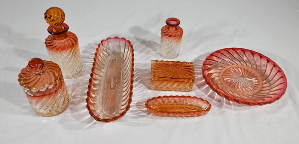Ensemble de Toilette « Bambou Tors » en Cristal de Baccarat - Fin XIXe