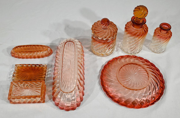Ensemble de Toilette « Bambou Tors » en Cristal de Baccarat - Fin XIXe