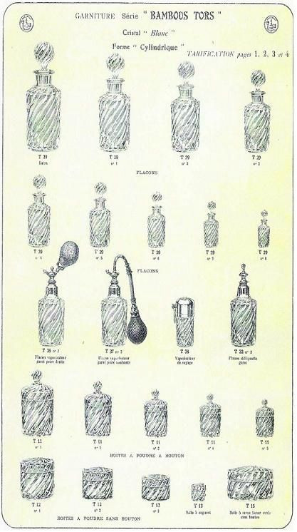Ensemble de Toilette « Bambou Tors » en Cristal de Baccarat - Fin XIXe