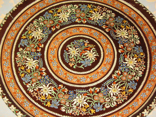 Very large Swiss dish in Thun enamels