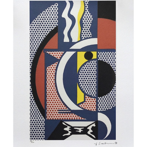 1980 Superbe lithographie originale Roy Lichtenstein "Modern Head n.1" en édition limitée
