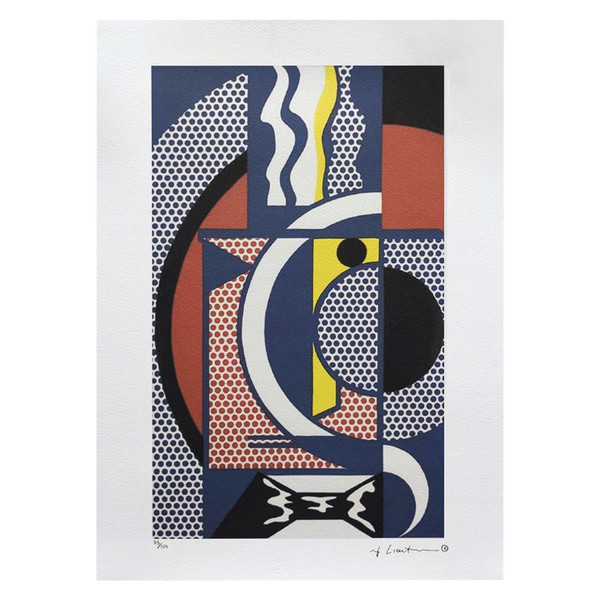 1980 Superbe lithographie originale Roy Lichtenstein "Modern Head n.1" en édition limitée