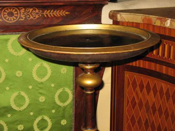 Napoleon III period pedestal table with cabaret top in varnished and gilded mahogany
