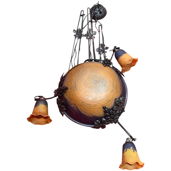 Important Daum Nancy Chandelier, 1900 Period