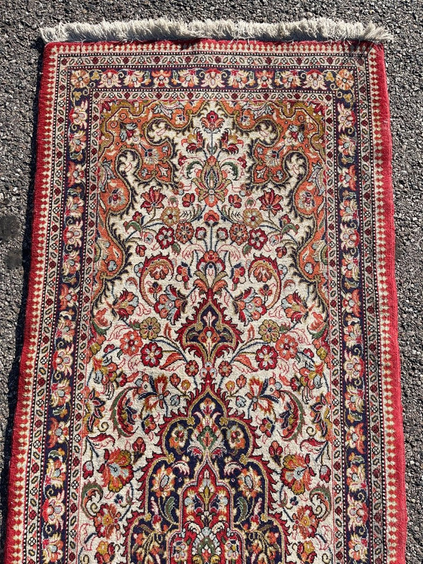 Persischer Teppich Ghoum Iran Um 1980 Wolle Und Seide