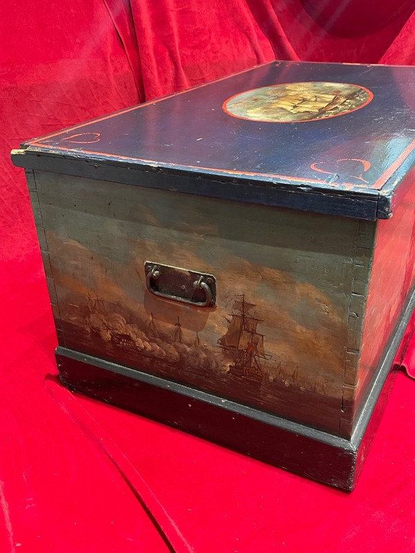 Antique English Marine Trunk Late 19th century