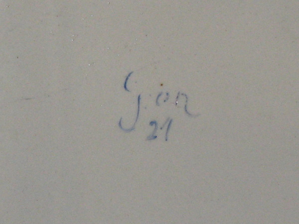 Bouquetière da parete in maiolica di Gien, XIX secolo