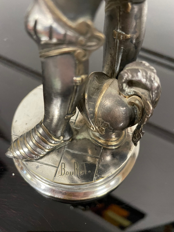 Eutrope Bouret (1833-1906) - Joan of Arc In Silver Bronze Armor