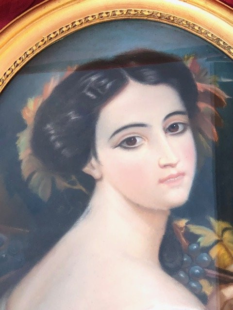 Tableau Pastel Elegante XIX Eme