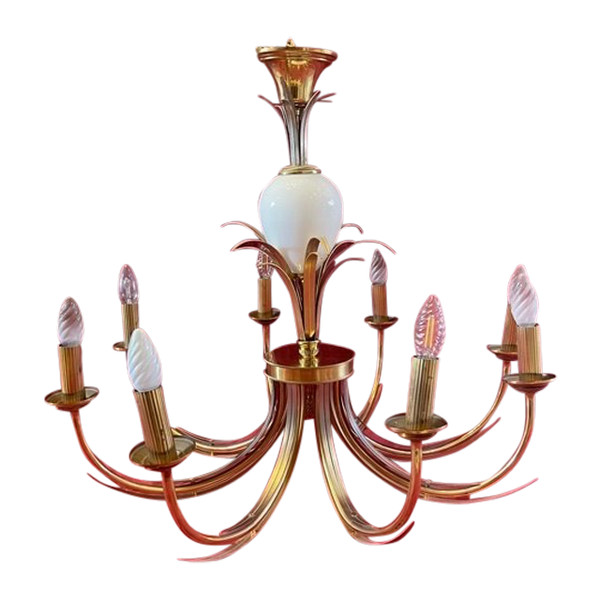 Chandelier House Charles Model Egg with 8 Lights cira 1970