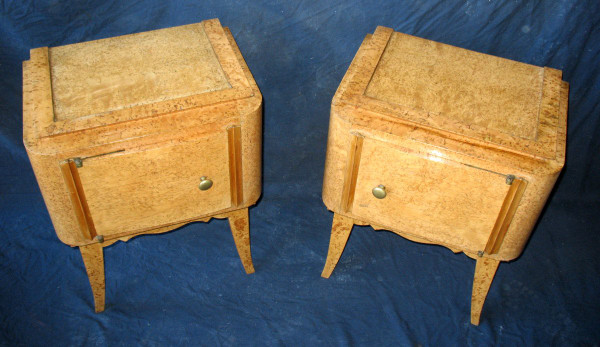 Paire de chevets en bouleau de Norvège années 1940-50
