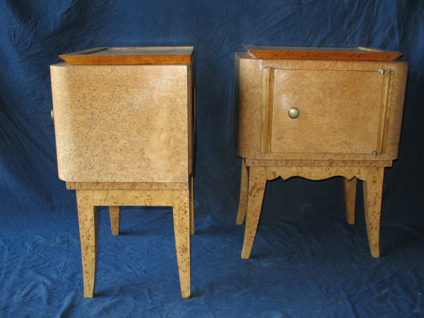 Paire de chevets en bouleau de Norvège années 1940-50