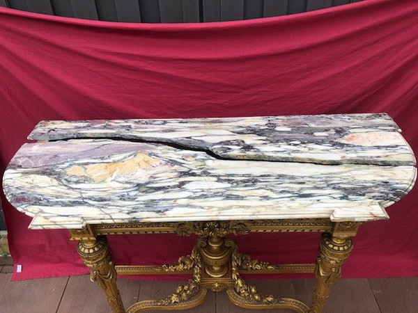 Imponente console in legno dorato del periodo di Napoleone III