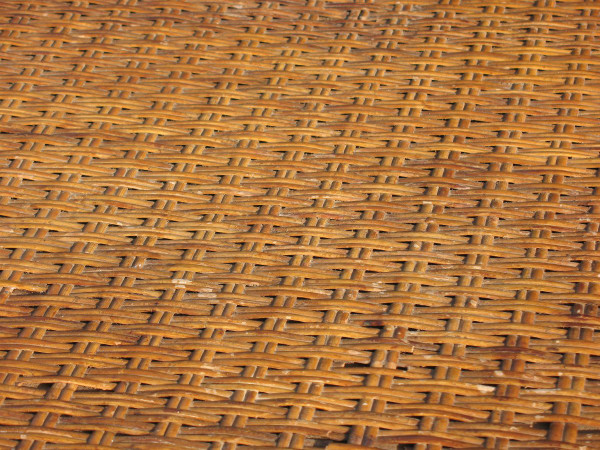 Large mid-20th century rattan garden table