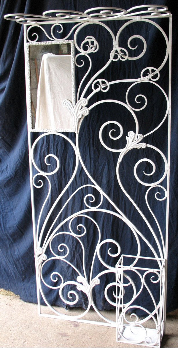 Vestiaire porte manteaux en fer forgé époque 20ème