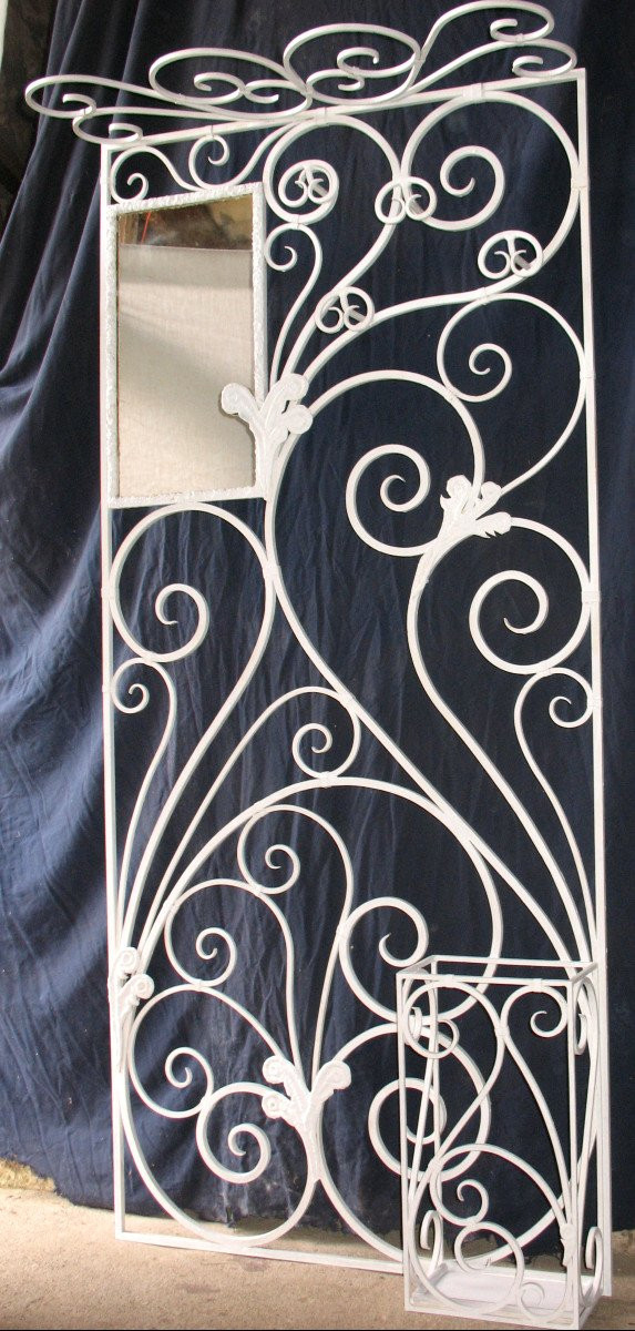 Vestiaire porte manteaux en fer forgé époque 20ème