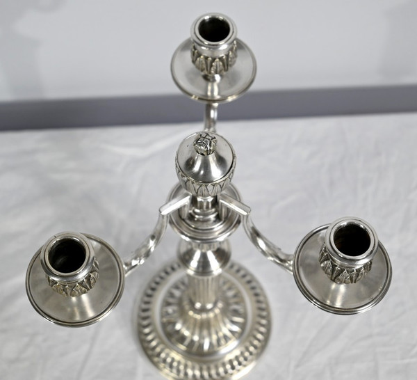 Coppia di Candelieri in Bronzo Argentato - Fine XIX Secolo