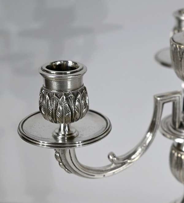 Coppia di Candelieri in Bronzo Argentato - Fine XIX Secolo