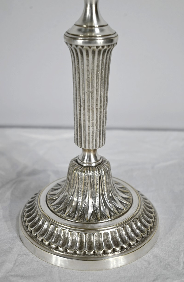 Coppia di Candelieri in Bronzo Argentato - Fine XIX Secolo