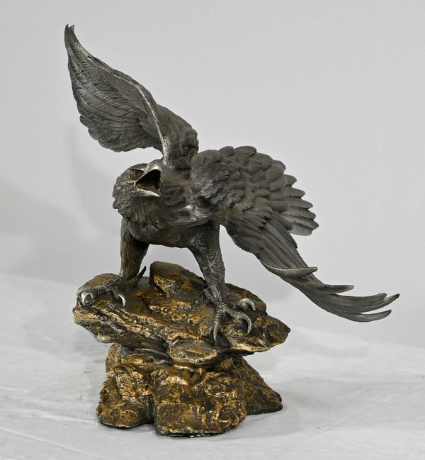 Sculpture en Étain « Bald Eagle », signée P.Brunelle – XXe