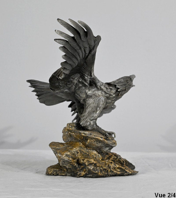 Sculpture en Étain « Bald Eagle », signée P.Brunelle – XXe