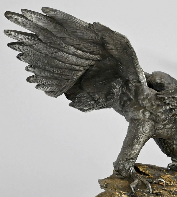 Sculpture en Étain « Bald Eagle », signée P.Brunelle – XXe