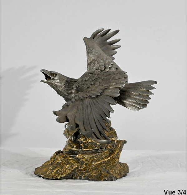 Sculpture en Étain « Bald Eagle », signée P.Brunelle – XXe