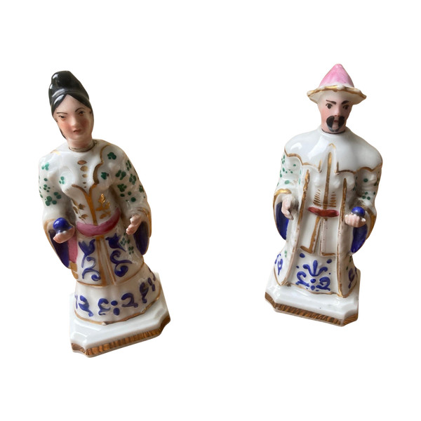 Pair of Paris porcelain bottles