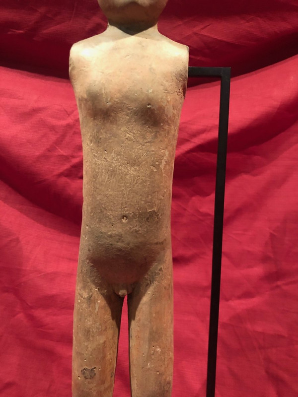Chine Epoque Han Statuette Stickman Terre Cuite