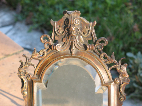 Table or wall mirror in patinated bronze, Renaissance style, 19th century