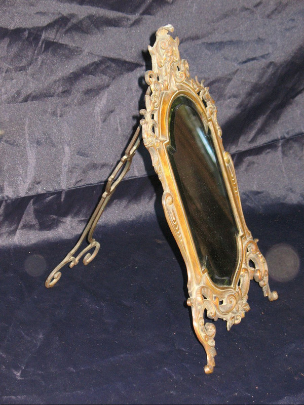Table or wall mirror in patinated bronze, Renaissance style, 19th century