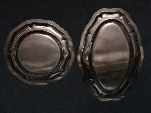 2 Louis XV style silver-plated dishes Apollo goldsmiths