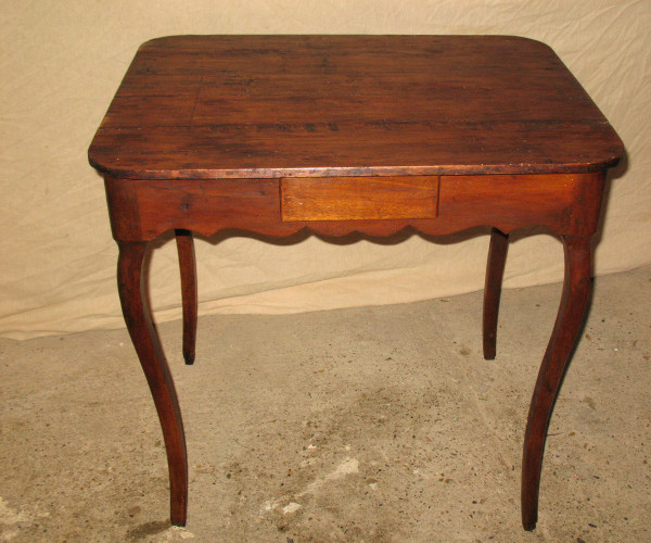 Small table or game table with 2 drawers Louis XV period 18th century