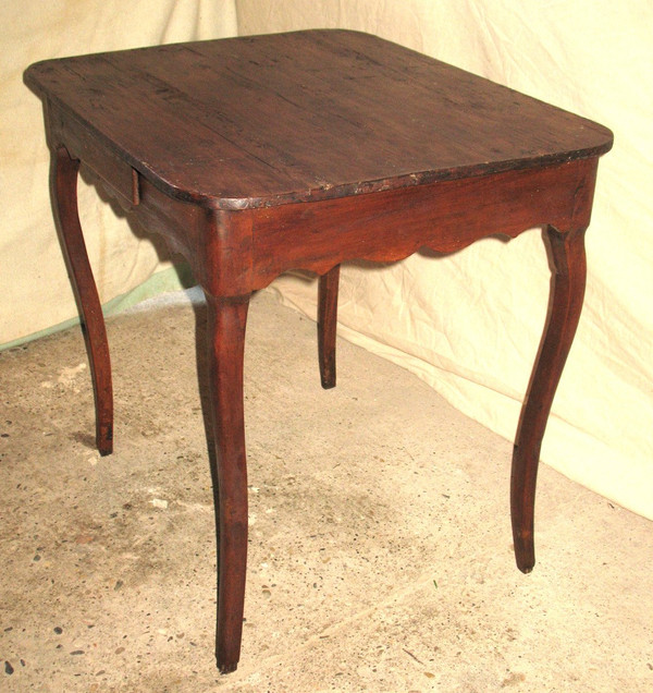 Small table or game table with 2 drawers Louis XV period 18th century