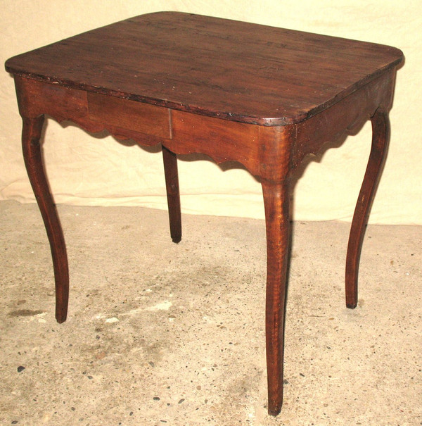 Small table or game table with 2 drawers Louis XV period 18th century