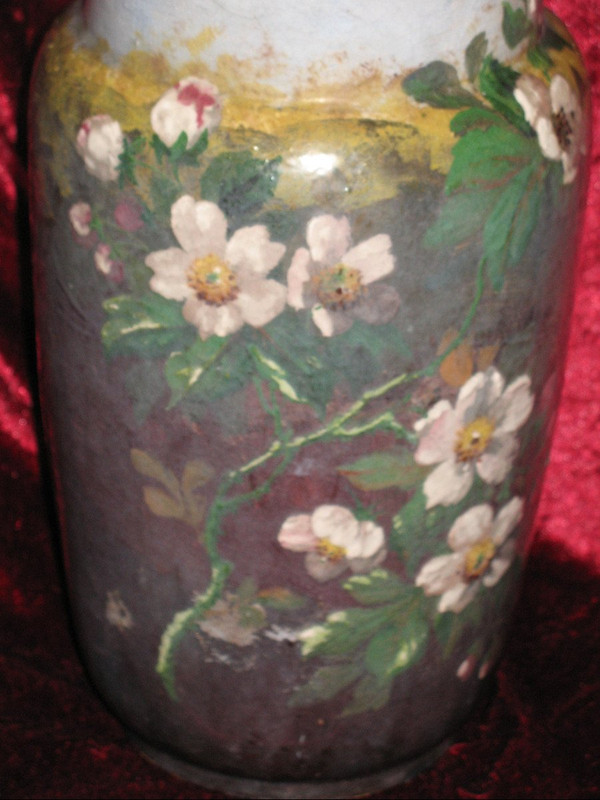 Impressionistische Steinzeugvase aus Montigny sur Loing Epoche 19.