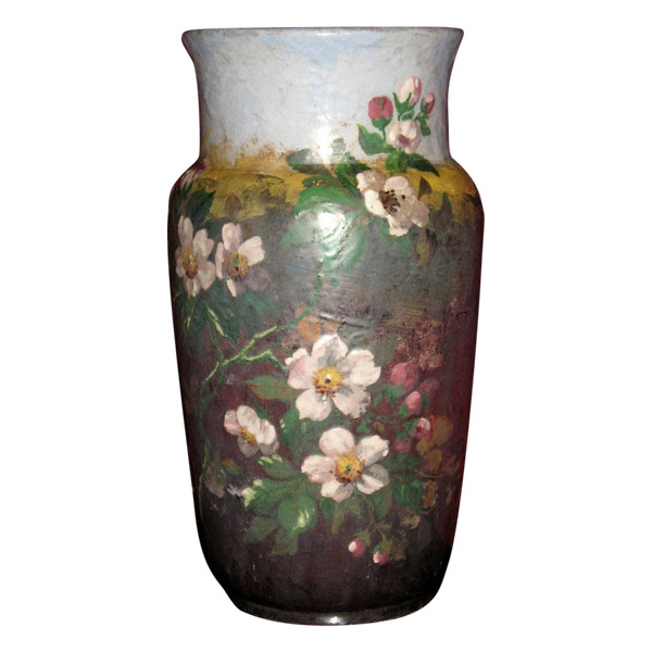 Impressionist stoneware vase from Montigny sur Loing, 19th century